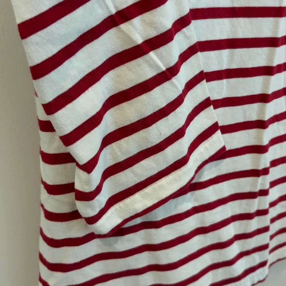 W’s size S Saint James Classic Red and White Striped Long Sleeve Top - Picture 3 of 7